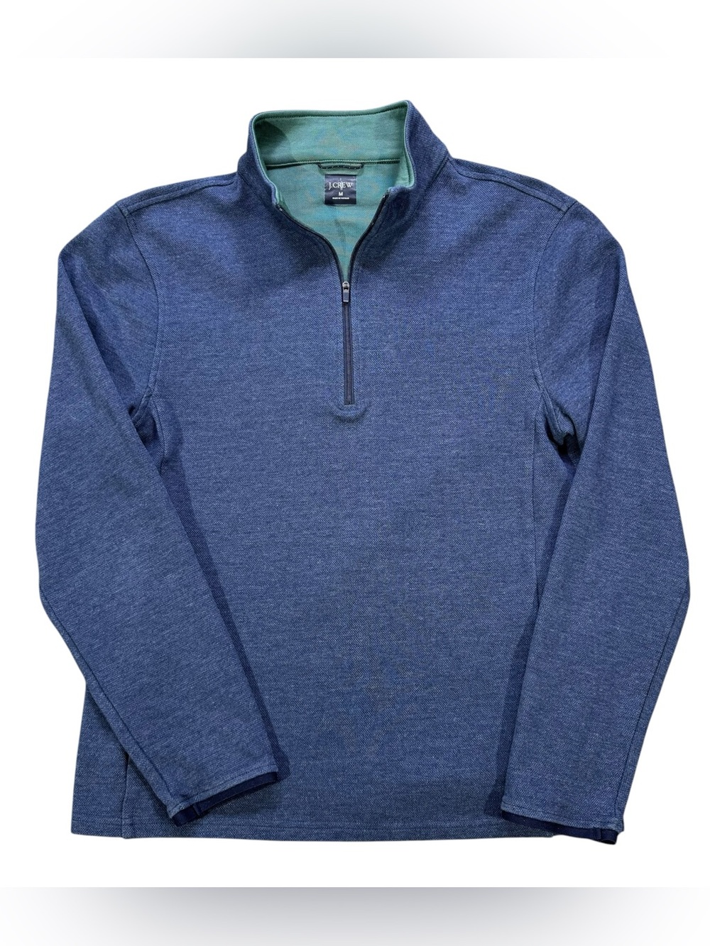 J. Crew Performance Blue Half-Zip Pullover With COOLMAX Technology Size Medium